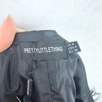 Pretty Little Thing  Feather Trim Sleeveless Fitted Blazer Vest Size 4 NWT Black Photo 6