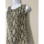 Stile Benetton Women Sleeveless Snake Print Round Neck Flowy Drapey Top Size S Tan Photo 1