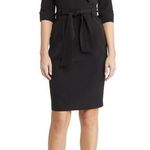 Black Halo Lucinda Faux Wrap Coat Dress in Black Size 0 Photo 0