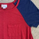 LuLaRoe Good condition red & blue‎ baseball tee-  Carly dress size XXS Photo 4