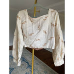 Handmade  Linen Embroidered Cardigan Button Front Lace Boho Medieval Cottagecore Photo 2