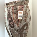 Vintage Talbots Paisley 100% Silk Wrap Maxi Skirt Silver/Beige/Brown 14. NWT Gray Photo 3