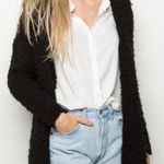 Brandy Melville Fuzzy Pompom Hooded Cardigan Photo 0