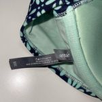 Aerie Navy Blue & Mint Green Floral Ruffle Push-up Bikini Top 36B Photo 7