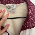 Burgundy & White 90s Windbreaker M Vintage Red Size M Photo 3