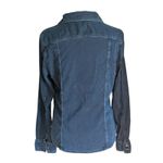 White House | Black Market  Denim Lyocell Button Down Shirt 8 Dark Wash Photo 4