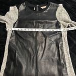 Rebecca Taylor Leather & Grey Knit Long Sleeve Top - Edgy Casual Wear-SZ XS Photo 2