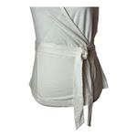 Diane Von Furstenberg Diane‎ Von Furstenberg Shirt Women XS White Knit Sleeveless Wrap Top Luxury Photo 4