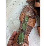 Sam Edelman Brown Leather Gladiator Sandals Rhinestone Turquoise Stones size 9 Photo 4