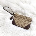 Coach 🔃 Signature Logo Brown Wristlet Photo 2