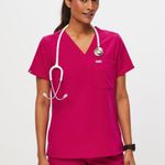 FIGS Ultra Rose Scrub Top Photo 2