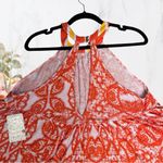 Free People 🍁 Mimi Sleeveless Halter Tunic Back Cutout Orange Boho Sz XS Photo 7