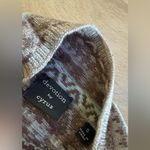 Cyrus Devotion by  mock neck fair isle sweater brown tan teal size small Photo 1
