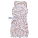 LOVE x DESIGN White Lace Lattice Taupe Shell Sleeveless Mini Dress Size XS Photo 2