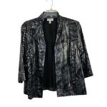Dress Barn  Women's Metallic Silver & Black Cardigan Photo 0
