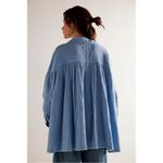 Free People  We The Free Cardiff Top in Blue Bell Oversized Large Gauze Cotton Photo 2