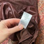 EXPRESS chocolate Brown Lace and vegan Leather Women’s BODYSUIT Photo 4