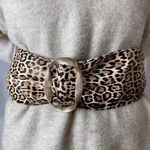 Animal Print Elastic Belt Tan Photo 0