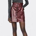 ZARA Red Snake Skin Leather Skirt Photo 0
