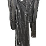 Cicci Metallic Silver Evening Gown Beaded with shawl Size Large Y2K Formal Prom Photo 0