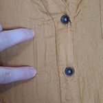 Sundance  MUSTARD RUFFLE ACCENT BUTTON FRONT LONG LINE HI LOW TUNIC BLOUSE S NWT Photo 8