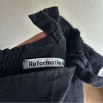 Reformation  Kora Linen Off Shoulder Mini Dress Black Sz 10 Photo 4