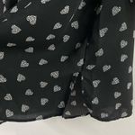 Jaclyn Smith Heart Print Roll Sleeve Blouse (Black) - Medium Photo 6