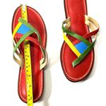 Bernardo  Multicolor Leather Thong Sandals Size 10 Slip On Flat Strappy Rainbow Photo 6