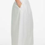 Madewell White Smocked-Waist Poplin Midi Skirt Size Large Photo 2