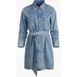 Alice + Olivia  Brigita Ruched Sleeve Denim Mini Shirtdress-NWT Photo 3