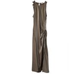 House of Harlow 1960 ruched taupe champagne satin like dress with slit Photo 1