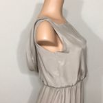 Natalie Deayala drape back silk column dress. NWT Tan Photo 10