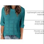 Dokotoo Women's Short Sleeve Lightweight Crochet Knit Sweaters Blouse Photo 2
