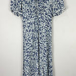Favorite Daughter Floral Vineyard Midi Dress Medium Blue Cottage Boho Peasant Photo 0