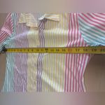 Women’s Rainbow Striped Long Maxi Shirt Dress Size Small Button Up Collar Multiple Photo 7