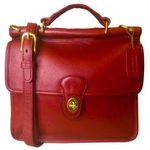 Coach Vintage Willis Red Glove Tanned Leather Turn Lock Satchel 9927 USA COA Photo 0