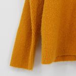 Something Navy Orange Fuzzy Ribbed Knit V Neck Oversized Sweater Size Small Photo 2