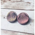 Vintage Clip On Earrings Multi Tone Circle Large 1" Statement Photo 3