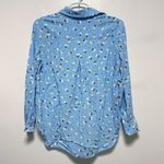Velvet Heart Blue Poppy Print Buttondown Top Photo 5