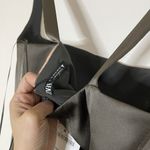 ZARA NEW!  grey satin square neck bustier cropped sleeveless top size US Medium Photo 3