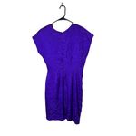 Spense Jeremy Purple Vintage Silk Ruched Short Sleeve Midi Dress Womens Size 12 Photo 5