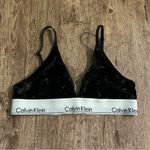 Calvin Klein  Black Velvet Triangle Bralette Size Medium Photo 1