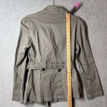 Last Kiss Jacket Womens Juniors Large Khaki Green Button Up Belted Jacket NEW Photo 6