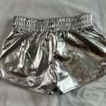 Women's Small Silver Rave Shorts Stretch Waist Festival Ready Puipkino Photo 4