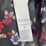 NYDJ  Womens Floral Pleated Back Button-Down Top Black XS Photo 4
