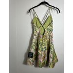 Lulus  Shining Brightly Green and Pink Floral Jacquard Mini Dress Size XS NWT! Photo 7