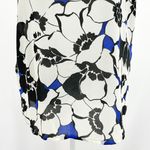 Who What Wear Floral Print Sleeveless Blouse Tank Top White Black Blue Size Small Photo 4