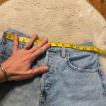 Denim Forum Shorts Size 27 The Yoko Mid Thigh Short Raw Hem Light Wash Womens Blue Photo 4