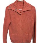 Kate Hill  pink button down Funnel Neck Waffle Knit cardigan measurements in pic Photo 0