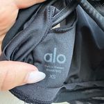 Alo Yoga  Lavish Bra Bralette Strapped Mesh Band Glossy Black Lurex Shine Size XS Photo 6